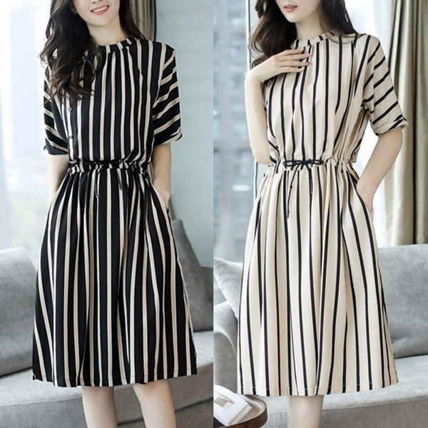 vertical striped dress